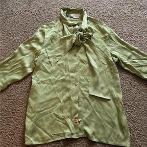 Gucci Shirt Modern Womens 38 Green Pure Silk Uniform Modern Bulgaria